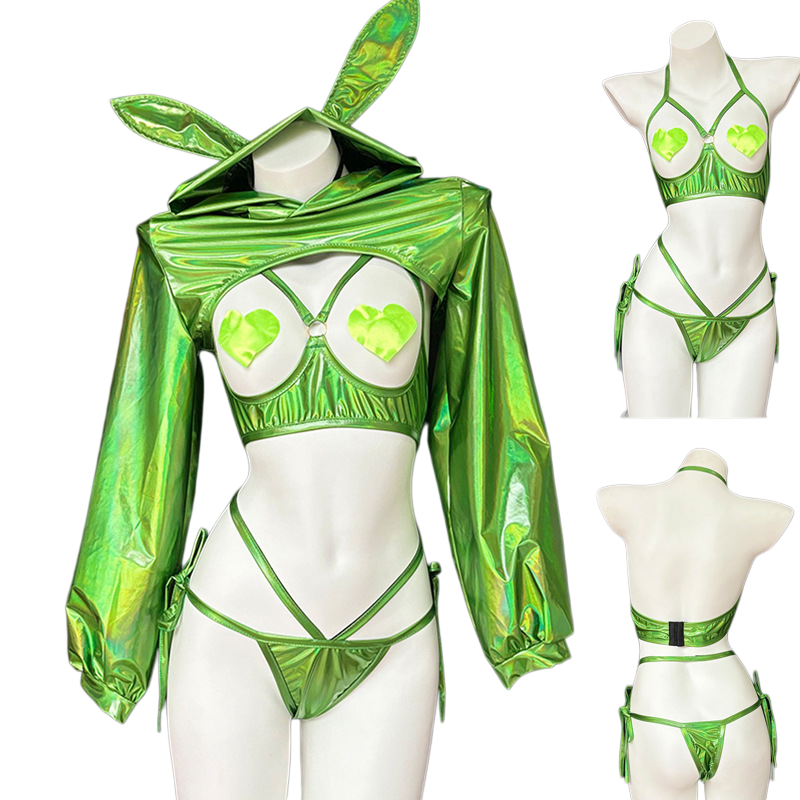 Anime Bunny Girl Style Neo Chrome Swimwear Sexy Bikini Cosplay Lingerie