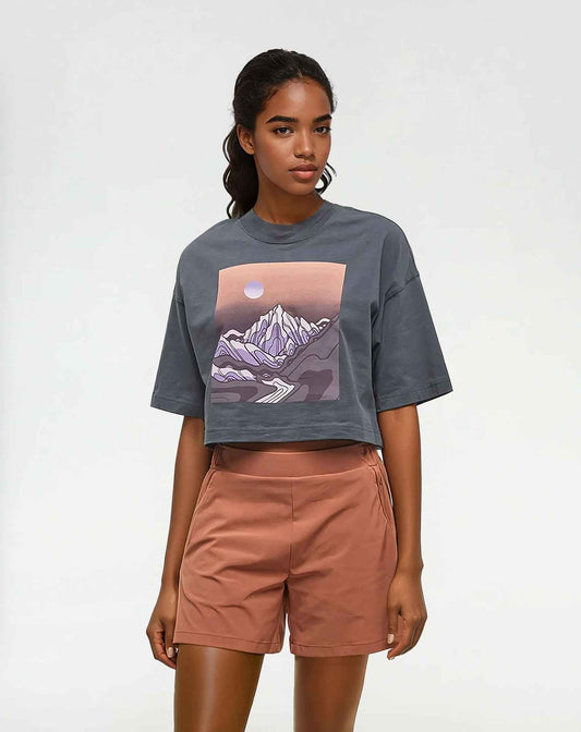 Emerald Edge Oversized Crop T-Shirt