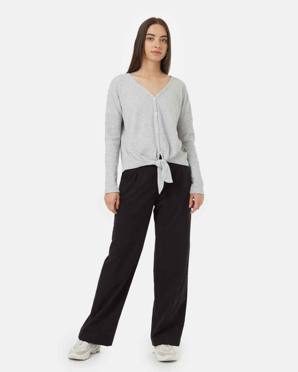 Treewaffle Tie Front Top