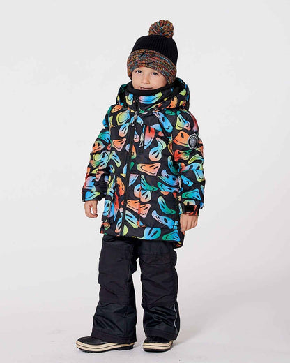 Two-Piece Play Snowsuit With Allover Print Jacket Smiley Face