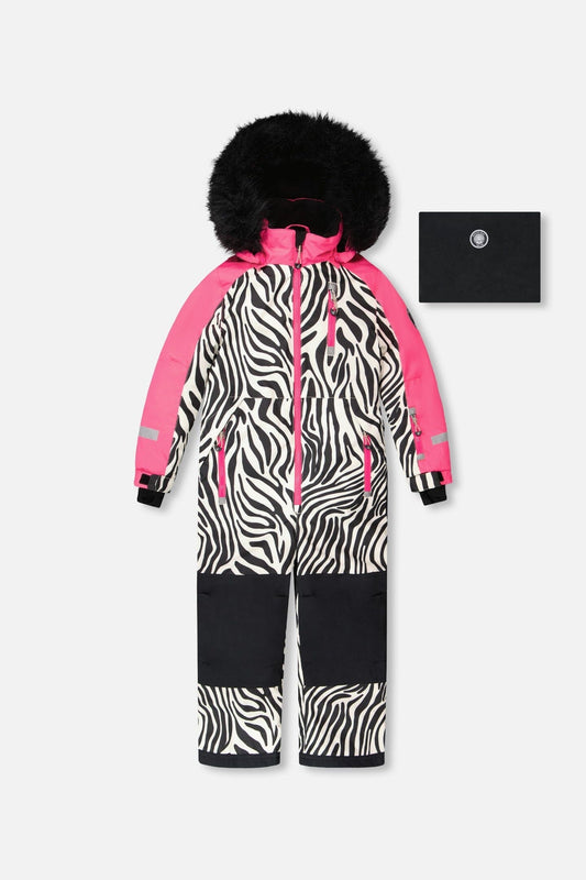 One-Piece Play Snowsuit Zebra Print