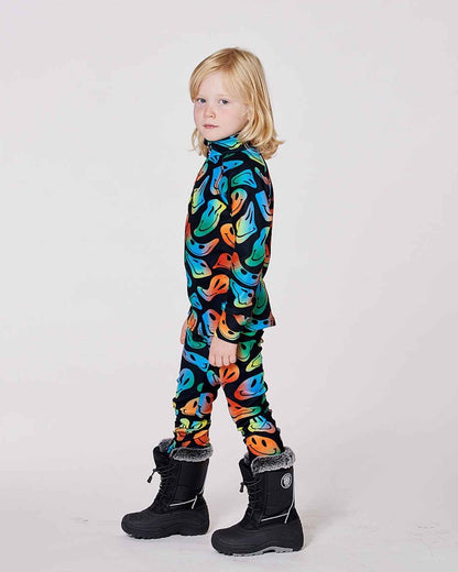 Two-Piece Thermal Underwear Set Smiley Face Boy