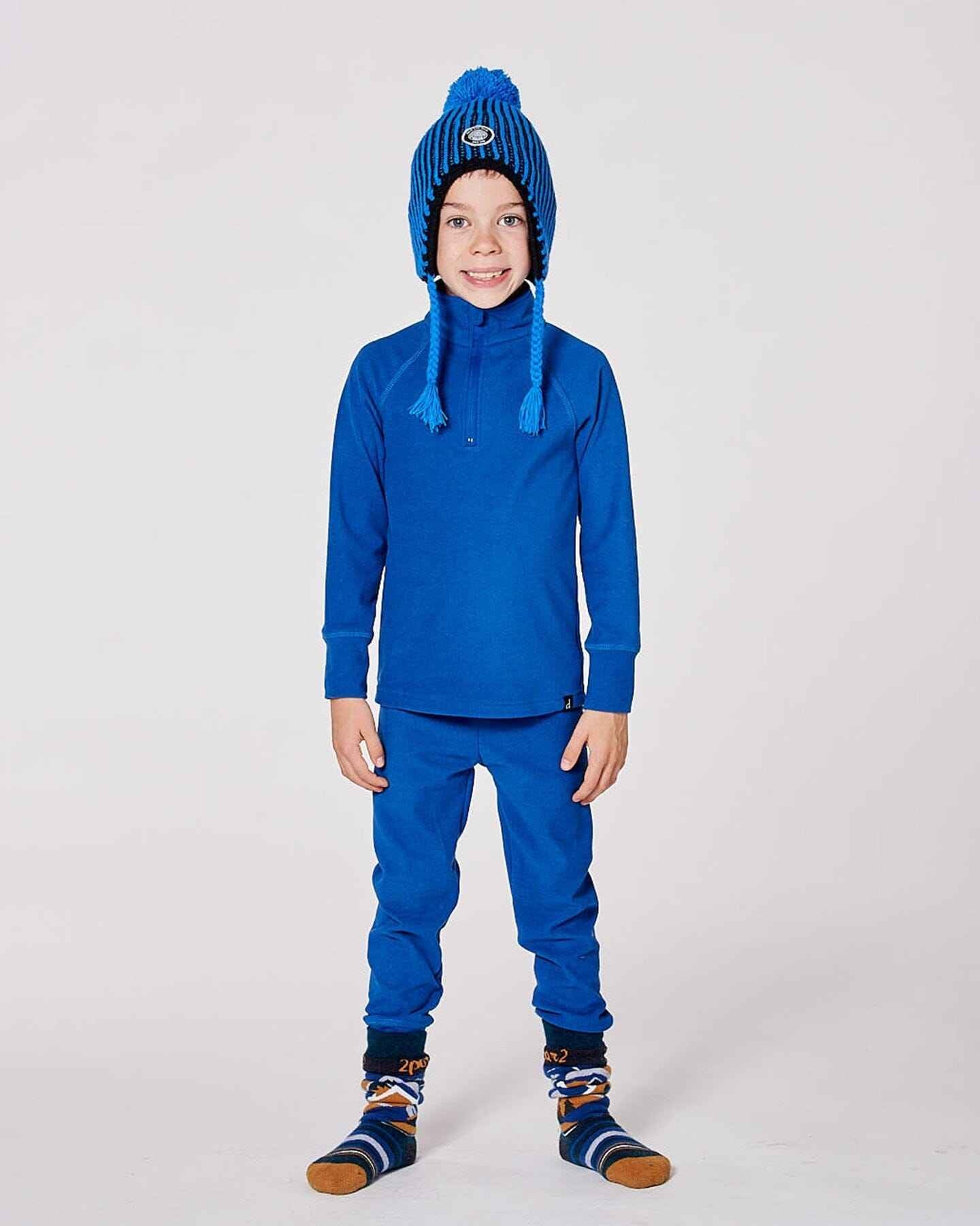 Two-Piece Thermal Underwear Set Blue