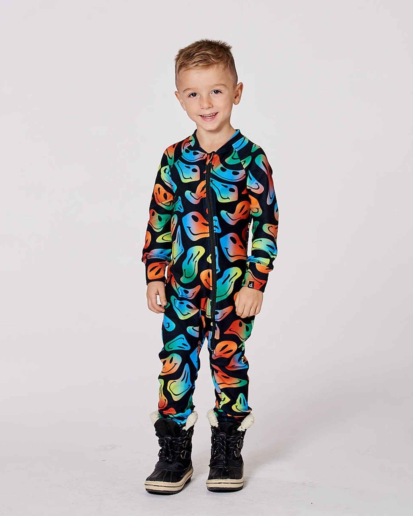 One-Piece Thermal Underwear Smiley Face Boy