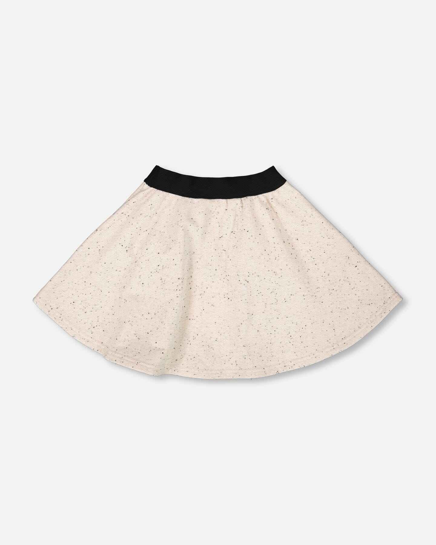 Glittering French Terry Skirt Beige And Black