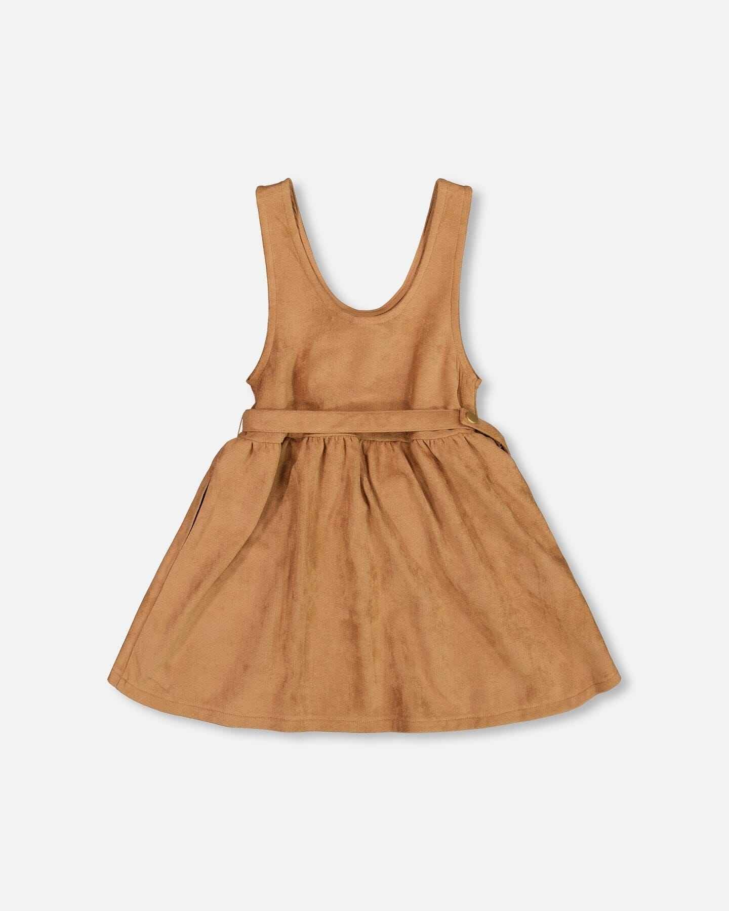 Stretch Suede Effect Jumper Light Pecan Brown With Llama Bag