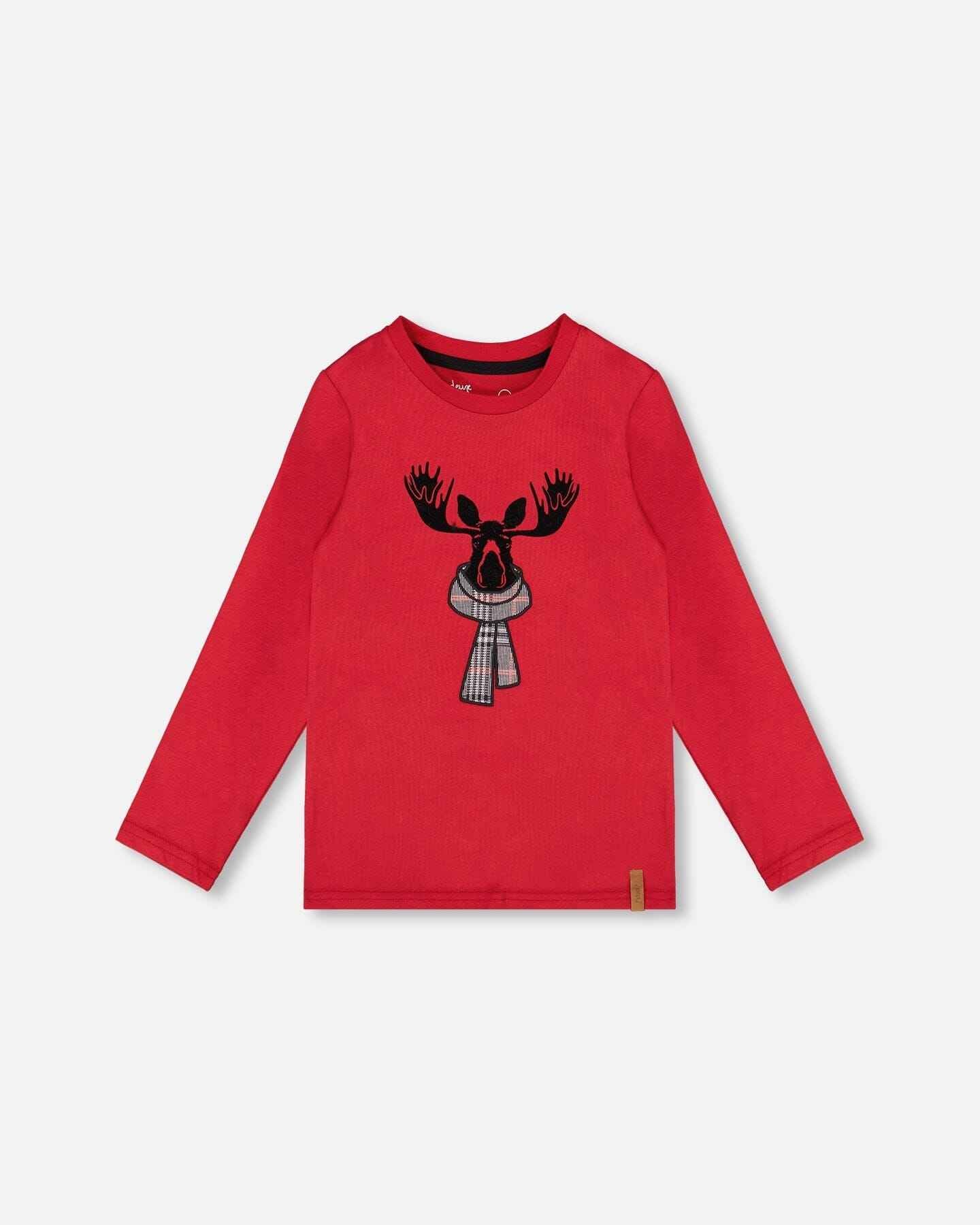Jersey T-Shirt Cherry Red With Moose