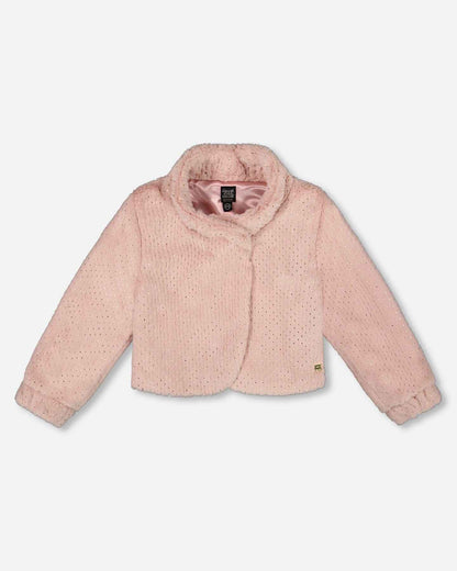 Fake Fur Short Jacket Pink