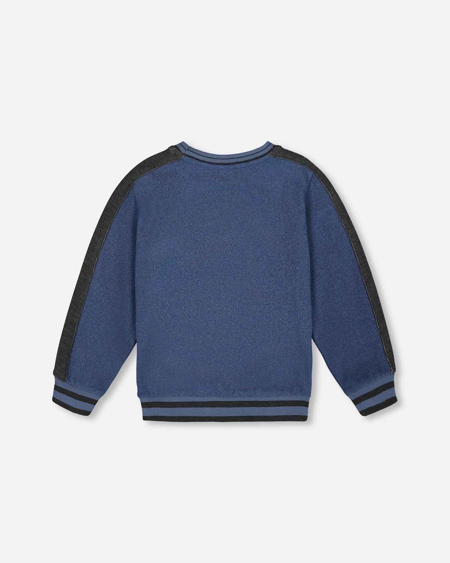 Super Soft Flat Back Rib Sweatshirt Dark Steel Blue