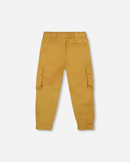 Twill Jogger Cargo Pants Ochre