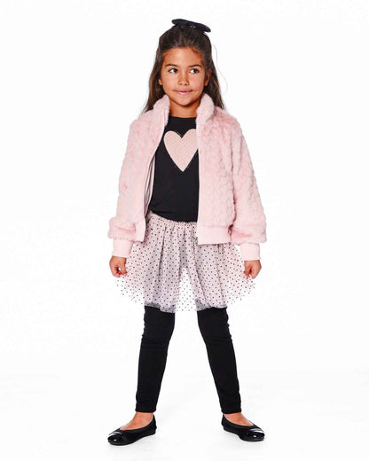 Leggings With Tulle Skirt Pink And Black