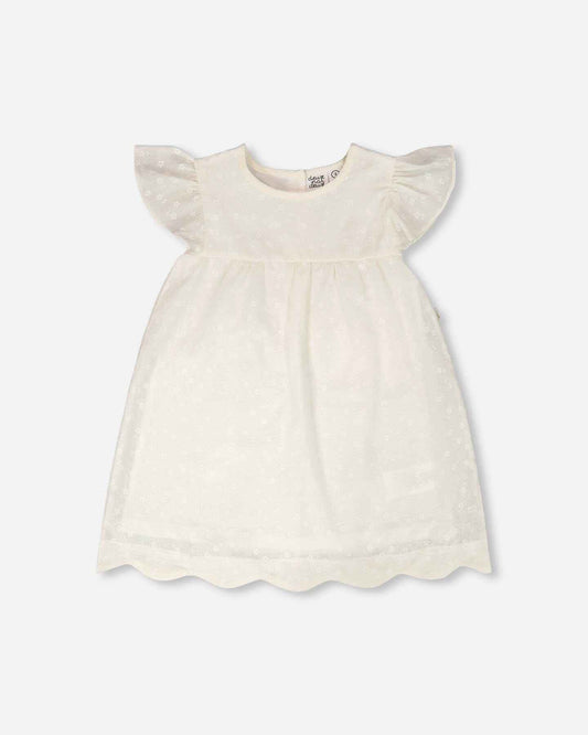 Printed Poplin Dress Off-White