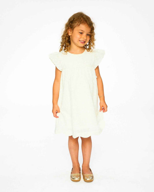 Printed Poplin Dress Off-White