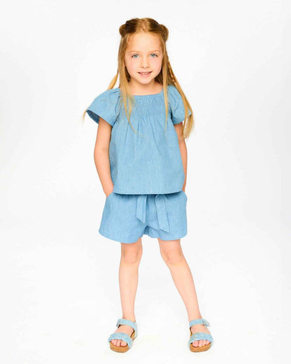 Blue Chambray Top