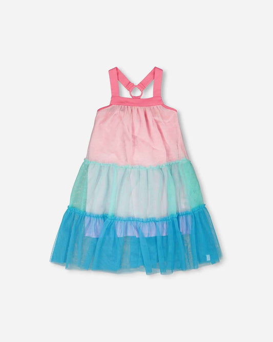Mesh Dress Pink And Blue