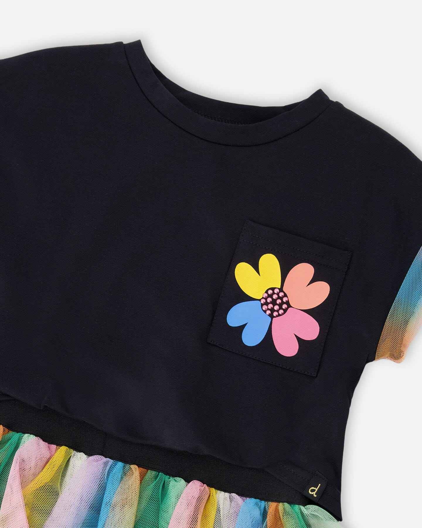 Organic Cotton And Mesh Dress Black