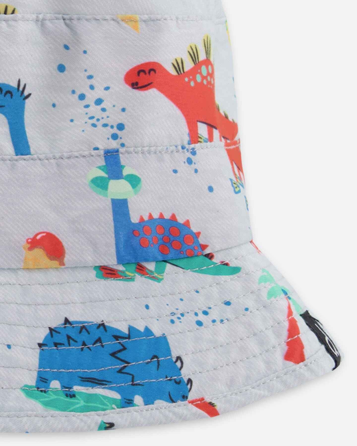Recycled Polyester Beach Hat Blue Baby Dinosaur Print