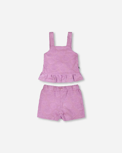 Terry Tank Top With Shorts Set Lilac
