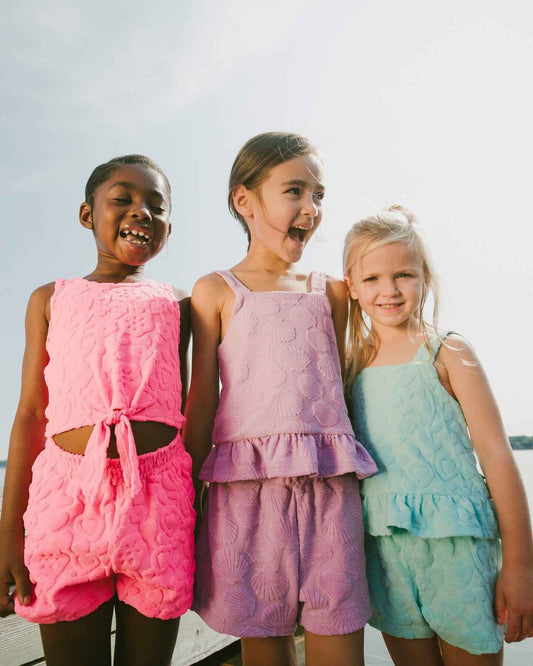 Terry Tank Top With Shorts Set Lilac