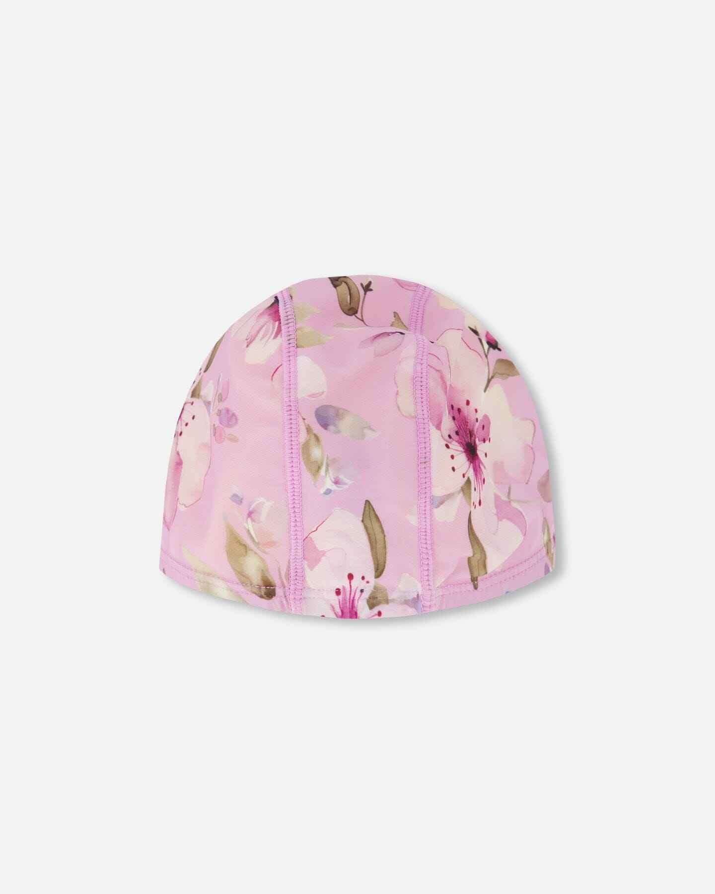 Swim Cap Purple Flower Print