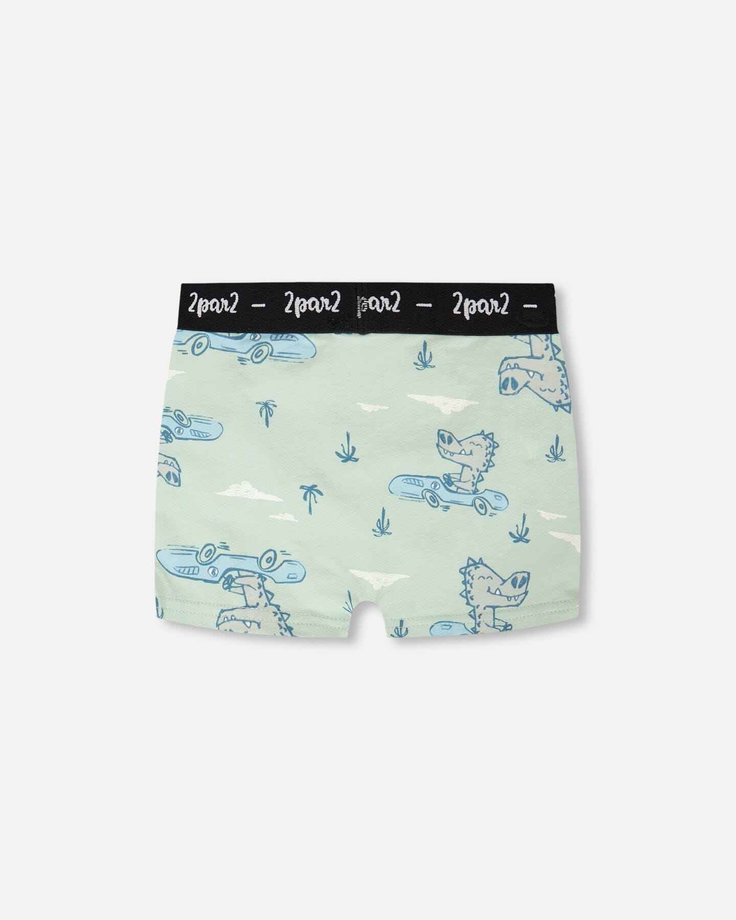 Organic Cotton Boxer Green Crocodile Print