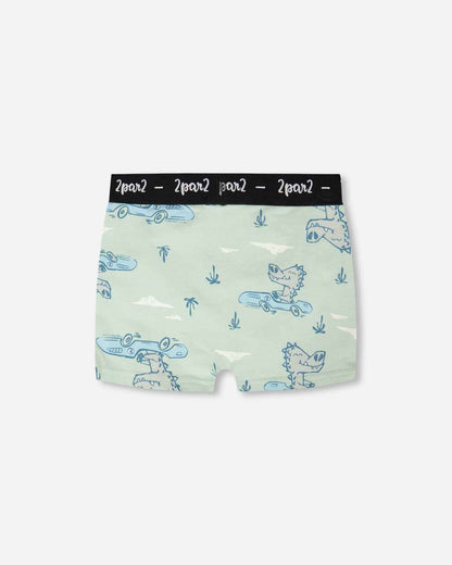 Organic Cotton Boxer Green Crocodile Print