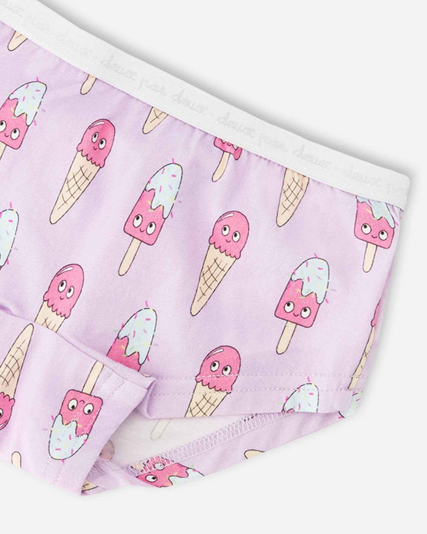 Organic Cotton Boyshort Panty Lilac Printed Ice Creams