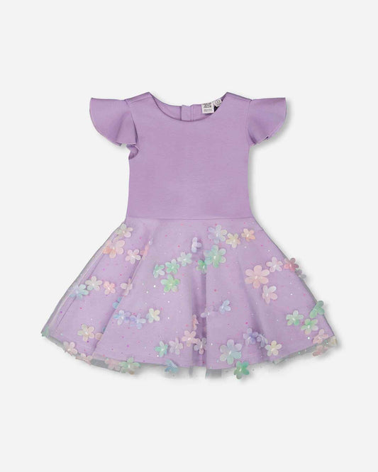 Bi-Material Dress Mauve