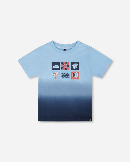 Organic Cotton Short Sleeve T-Shirt Blue Gradient