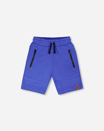 French Terry Shorts With Cross Seams Royal Blue