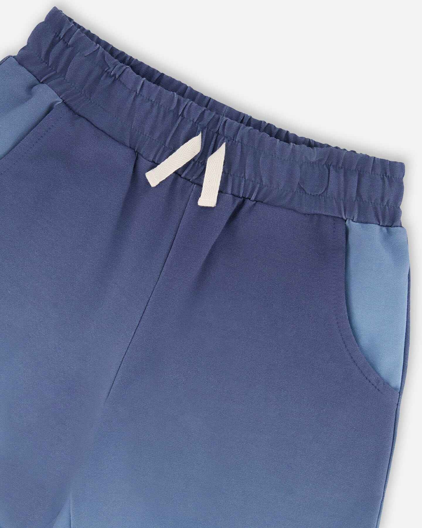 Sleeveless Top And Shorts Set Blue Gradient