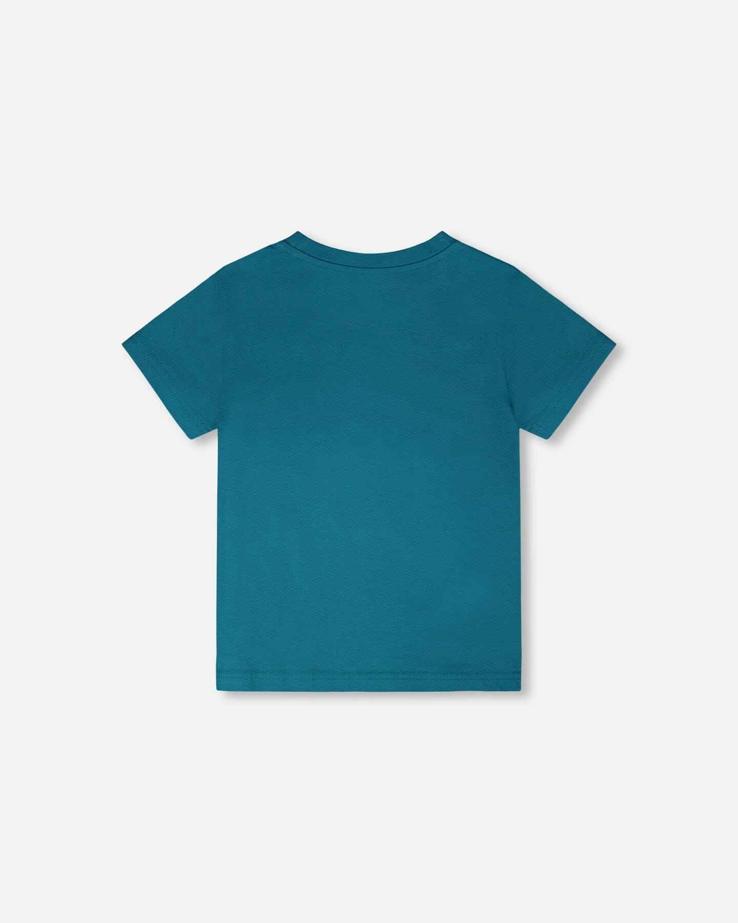 Organic Cotton Jersey T-Shirt With Print Atlantic Green
