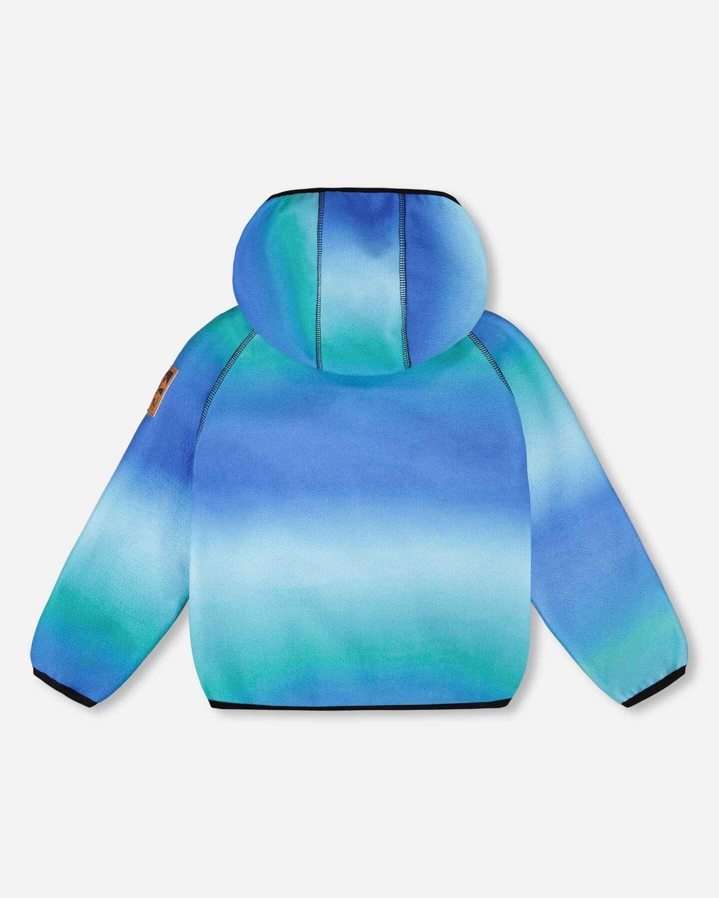 Windfleece Jacket Blue To Black Gradient