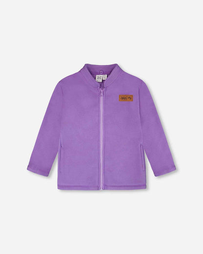 3-In-1 Two-Piece Mid-Season Outerwear With Solid Pants Set Purple Daisy Print