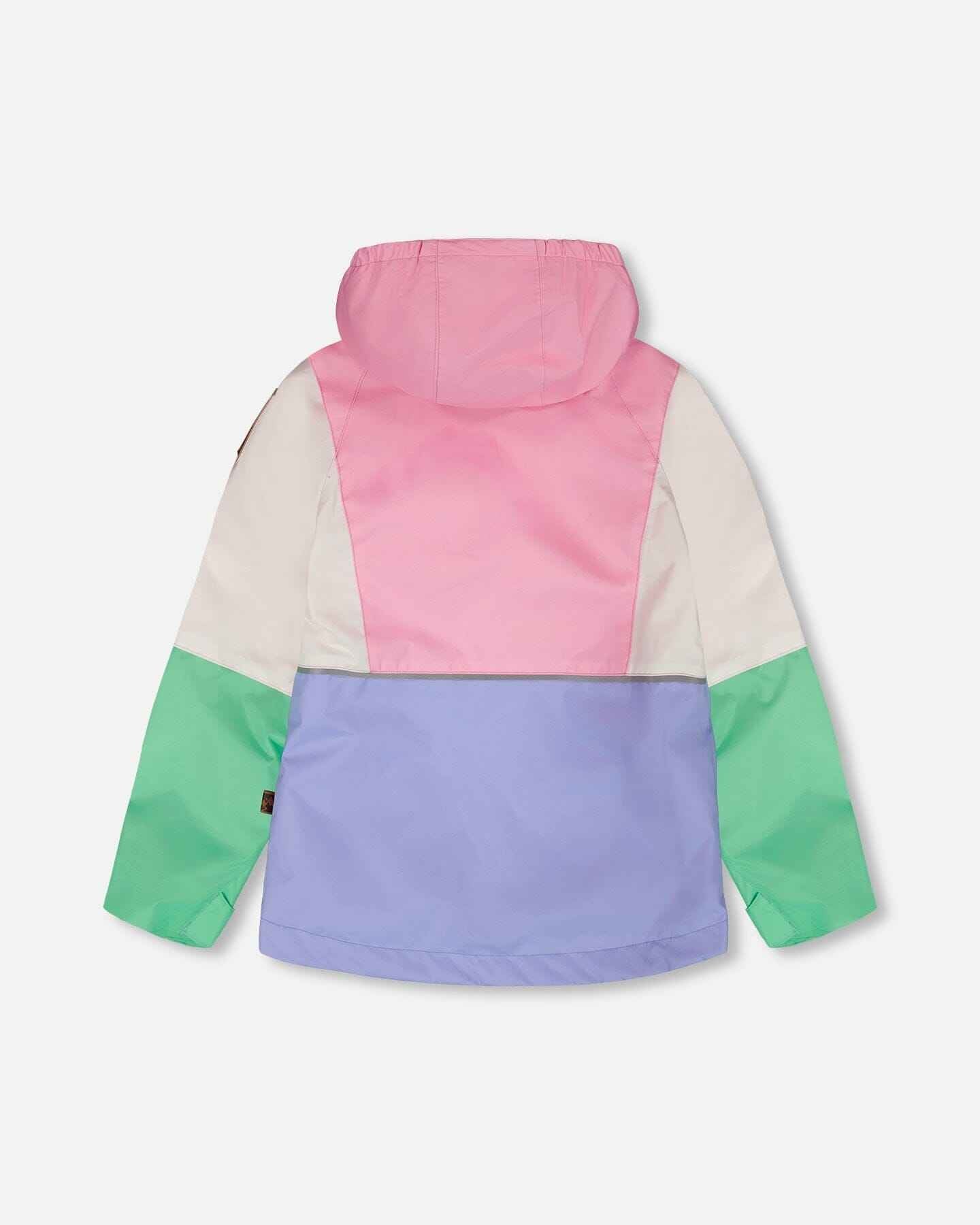 3-In-1 Two-Piece Mid-Season Outerwear Set Pink Colorblock