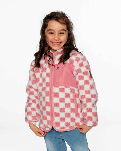 Sherpa Jacket Pink Checkerboard