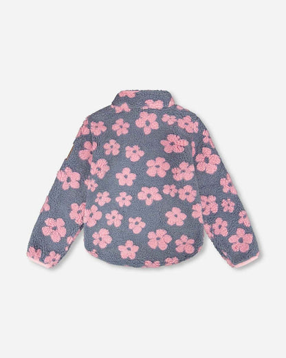 Sherpa Jacket Pink Flowers