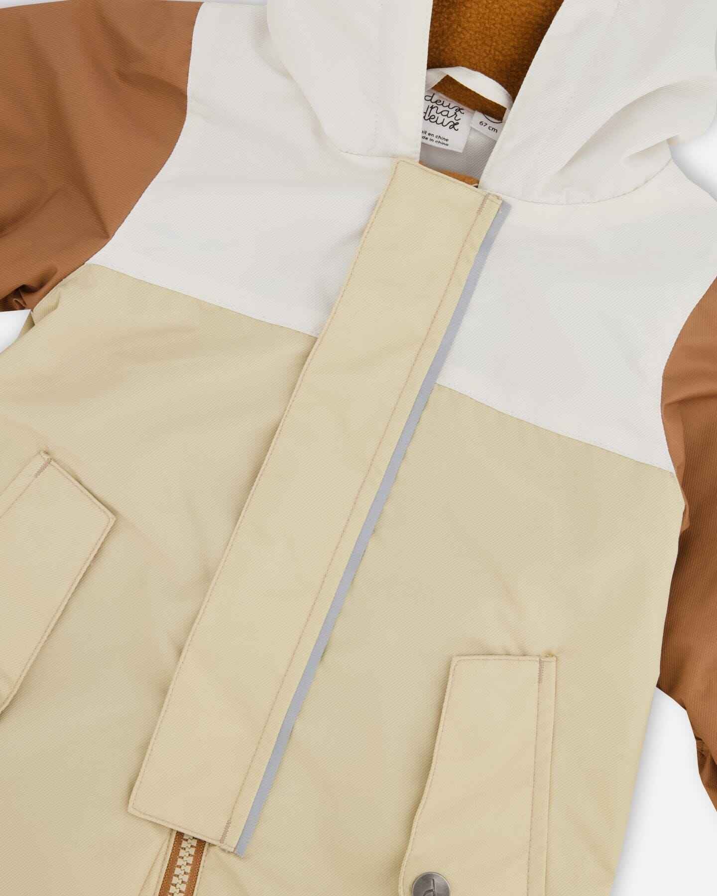 Baby Mid-Season One-Piece Outerwear With Hat Beige