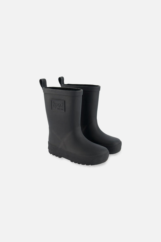 Rain Boots In Natural Rubber Black
