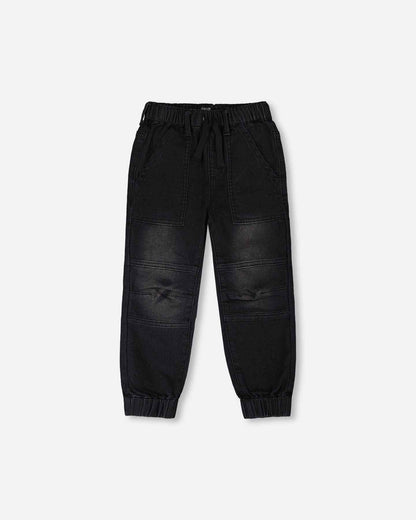 Stretch French Terry Denim Jogger Grey