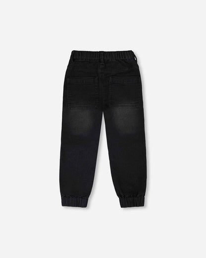 Stretch French Terry Denim Jogger Grey