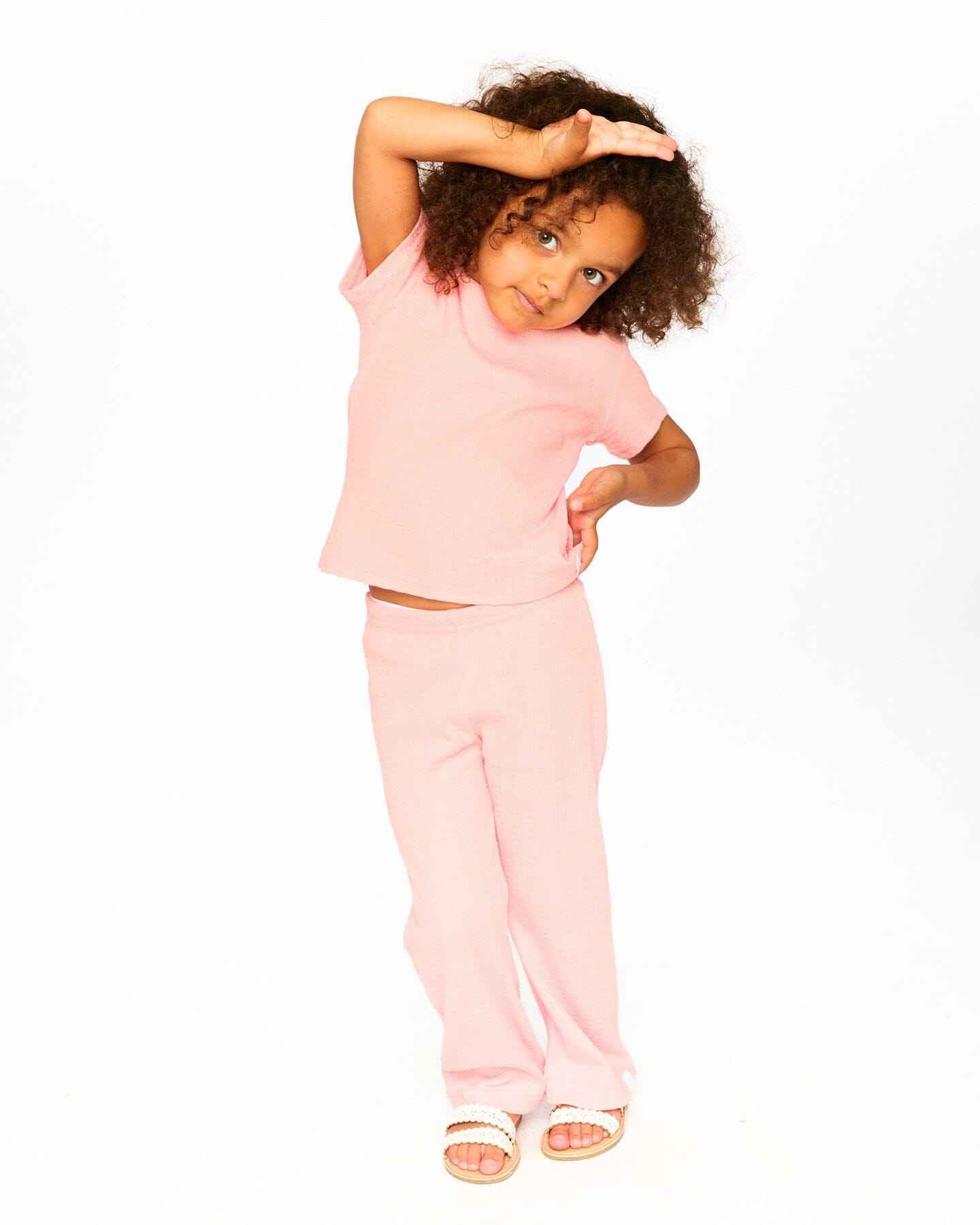 Crinkle Jersey Leggings Peach Pink