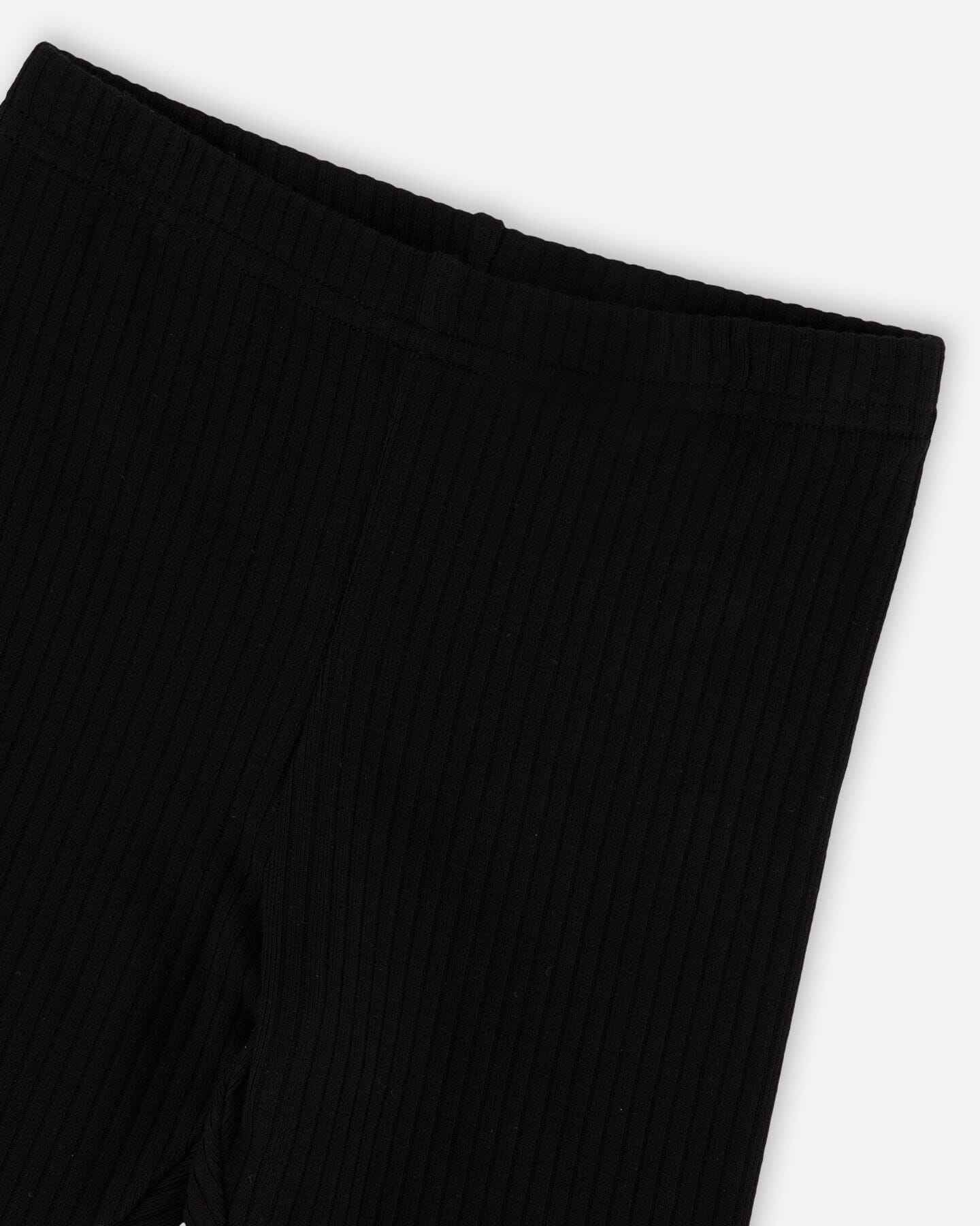Rib Biker Leggings Black