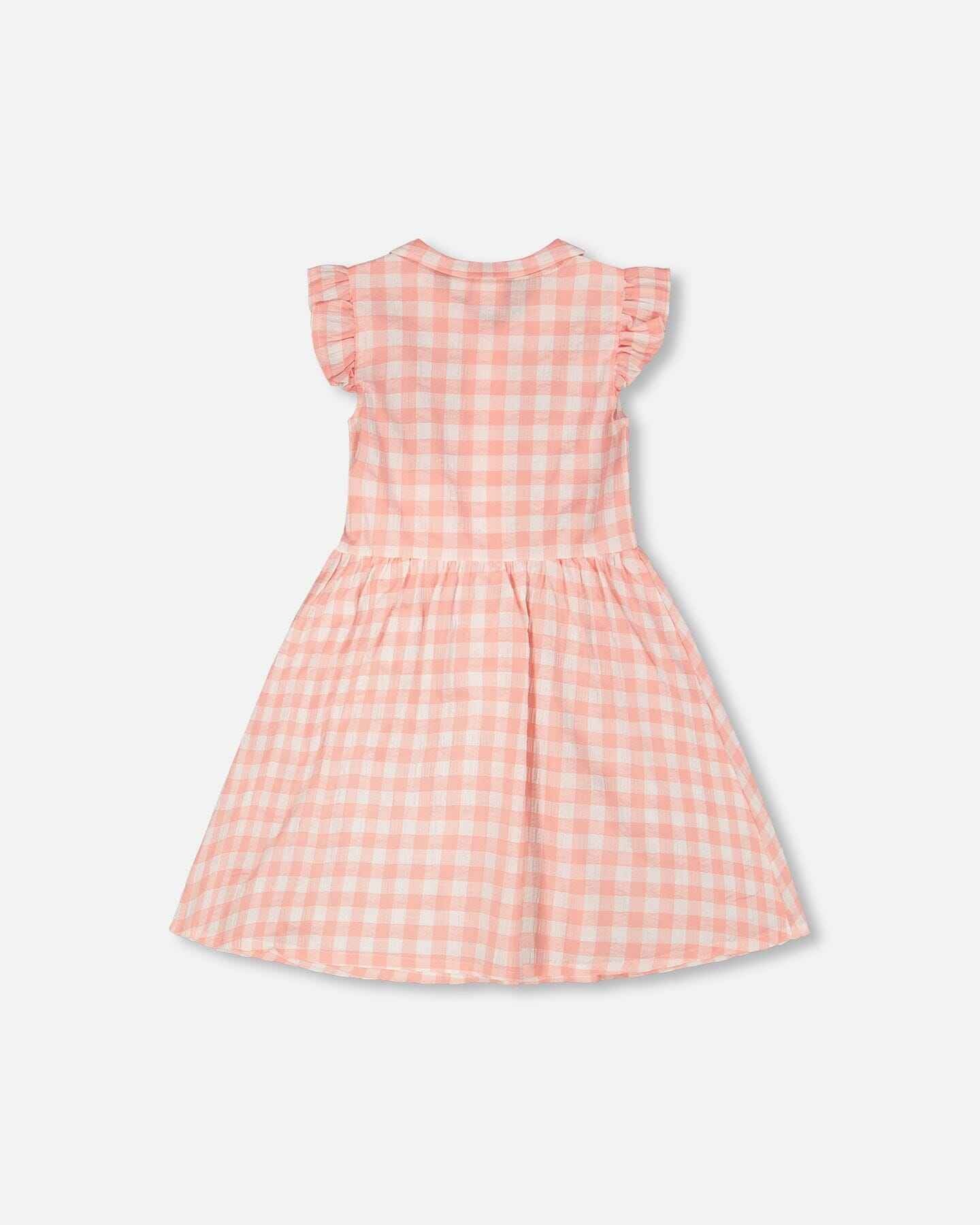Sleeveless Button Down Dress Pink Gingham