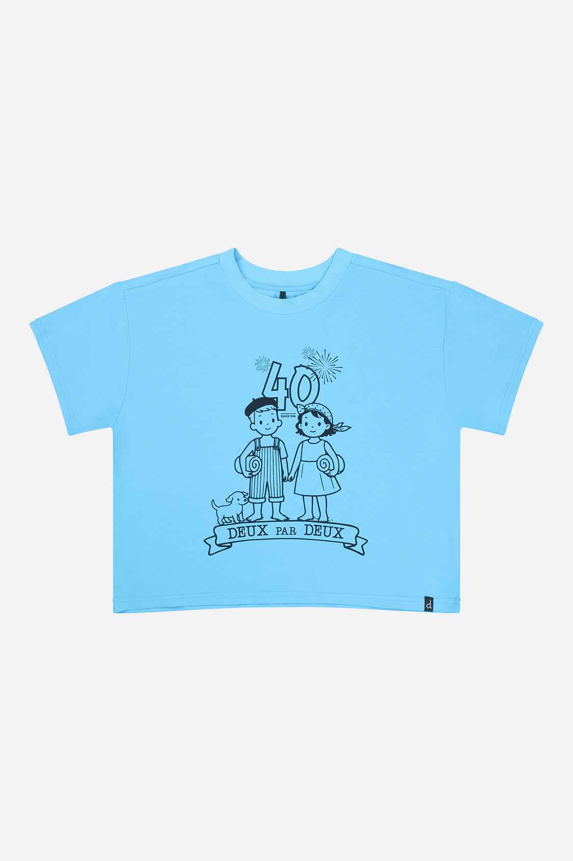 Adult 40Th Anniversary Graphic Boxy T-Shirt Sky Blue