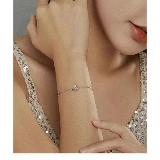 Sterling Silver Butterfly Charm Bracelet – Adjustable