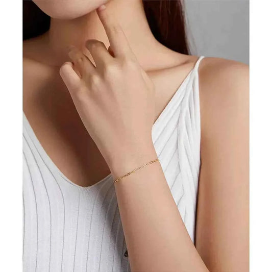 925 Sterling Silver Gold Cable Chain Bracelet