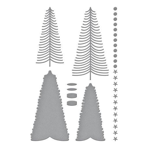 Bottle Brush Trees Duo Etched Dies from the Classic Christmas Collection