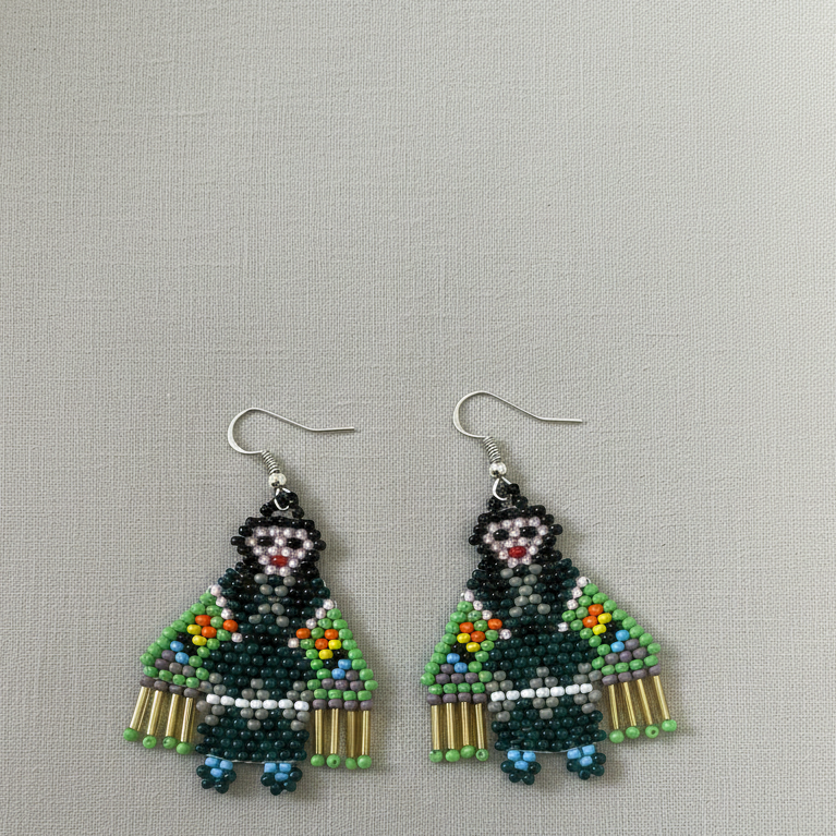 OldTribes™ American Kachina Doll Girl Woman (GREEN)