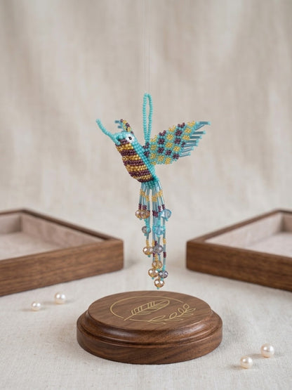 Turquoise Beaded Humming Bird
